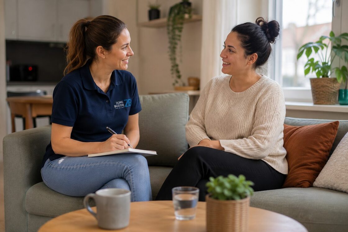 Persoonlijk contact met een begeleider van Zorg Buddie